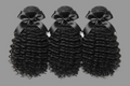 Burmese curly human hair bundles with black bow on top