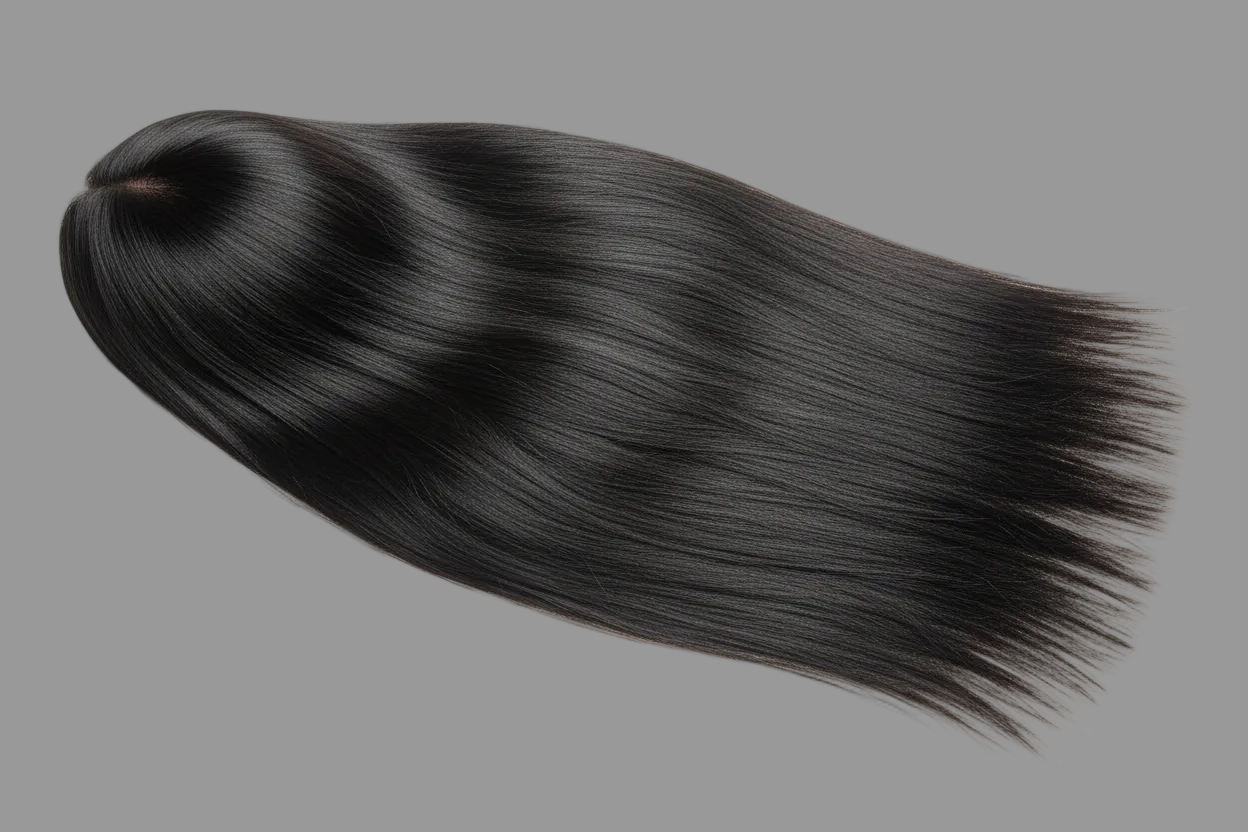 straight human hair black wig